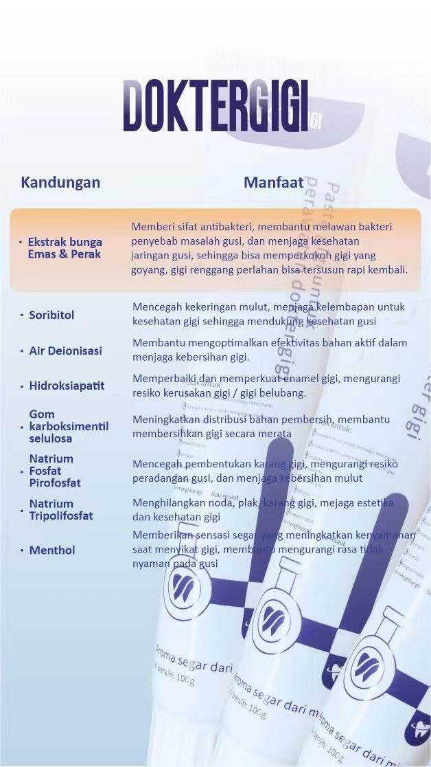 Product Introduction of DOKTERGIGI COD 2pcs Pasta Gigi Biofarmasi untuk Memperbaiki Masalah Gigi dan Memperbaiki Agen Pemisah Perbaikan Cepat Gigi Berlubang Mulut Mulut 12