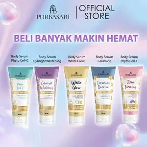 Purbasari Body Serum Series l Netto 180 ML l Serum White Glow l Skin Firming l Ceramide Barrier l Cybright Whitening