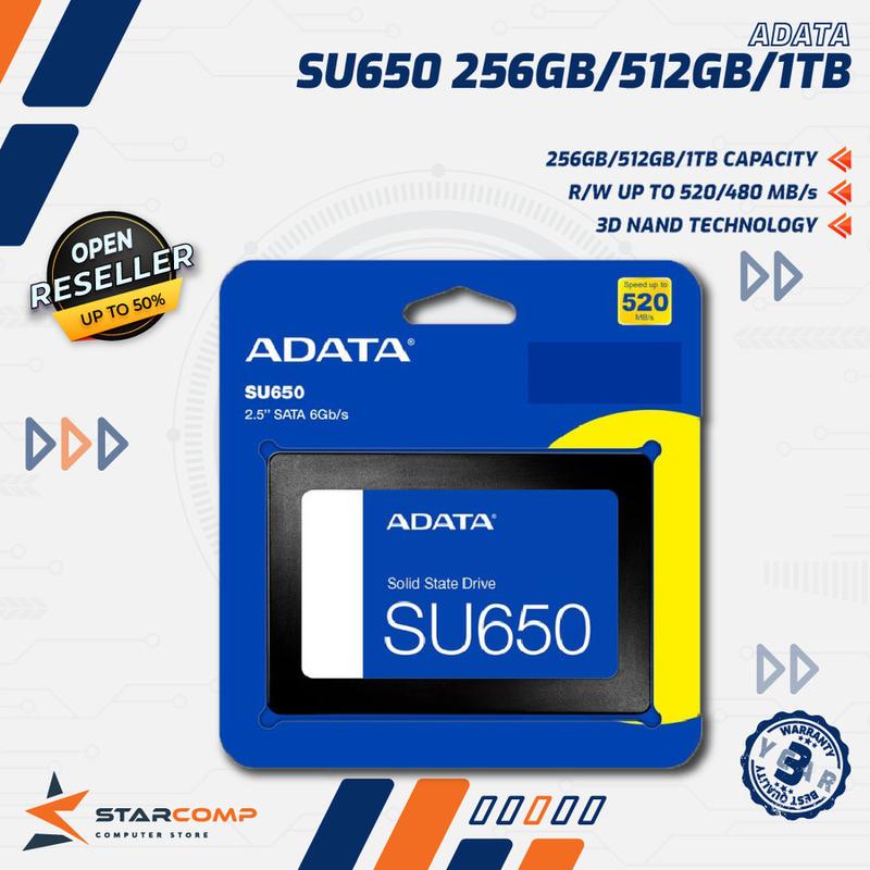 Adata SU650 Ultimate 256GB / 512GB / 1TB 3D NAND SU 650 SATA III - SSD ...