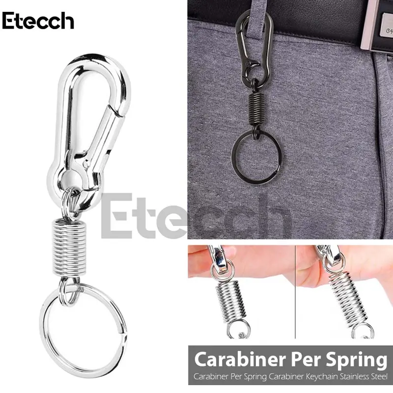 Carabiner Per Spring Carabiner Keychain Stainless Steel, Black, Silver and Gold. Pengait Elegan 1