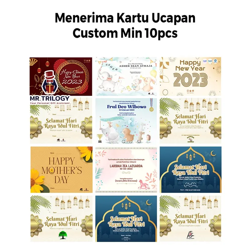 KARTU UCAPAN EKSTRA Greeting Card Gift Card Kartu Wedding Birthday Custom 4