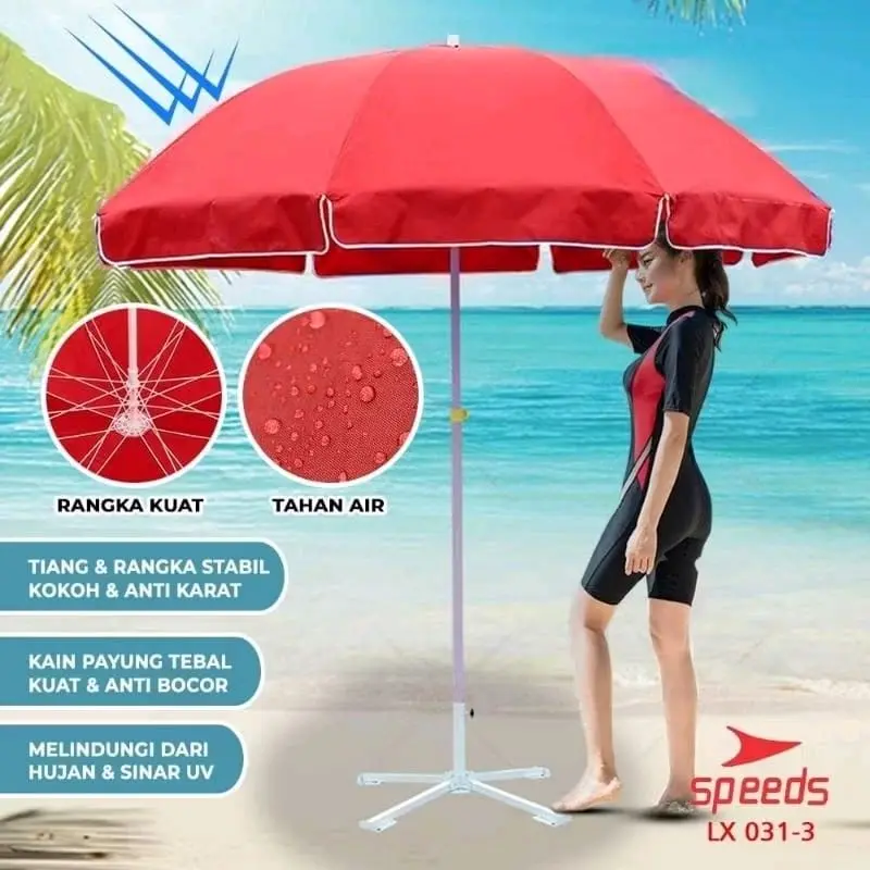 PAYUNG TENDA JUMBO 2 LAPIS / DOUBLE PAYUNG JUALAN TAMAN PANTAI CAFE BAZAR LAPAK DIAMETER 200 CM TERMURAH