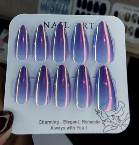 Kuku Palsu Panjang Gradasi Ungu Nails #23 (J) - Art & Polish 1