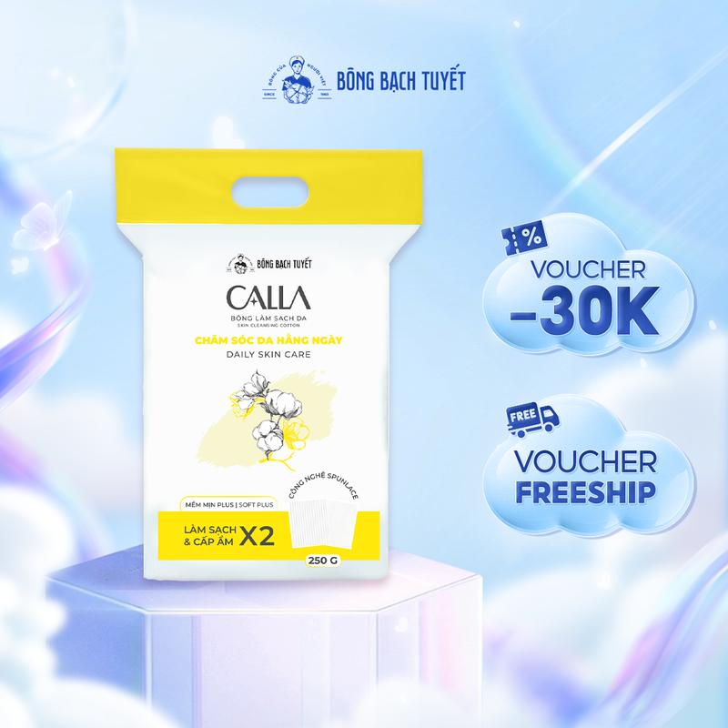 Bông làm sạch da Bông Bạch Tuyết Calla Mềm Mịn túi 250g an toàn cho da