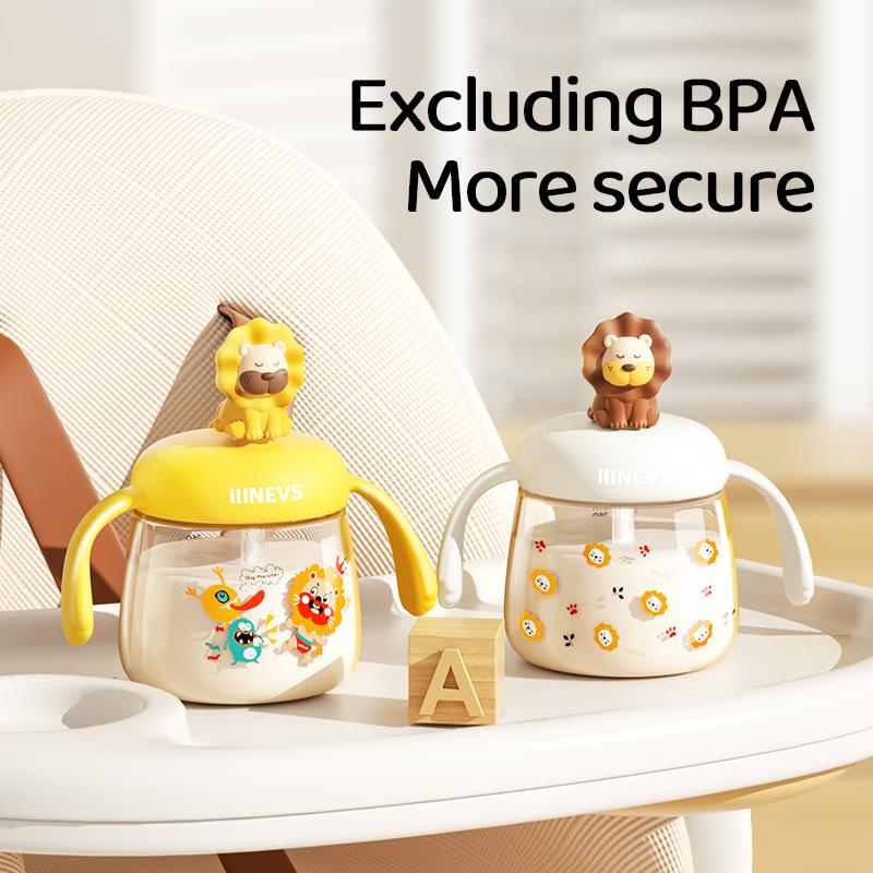  Cốc Sữa Sư Tử NEVS Được Làm Bằng Chất Liệu PPSU Thích Hợp Cho Bé Trên Một Tuổi Dung Tích 300ML Uống Nước Tự Do bình tubi lúc trắng cặp bình sữa của cấp bình sữa di động ko che cặp bình sữa của con cấp babypursuer 