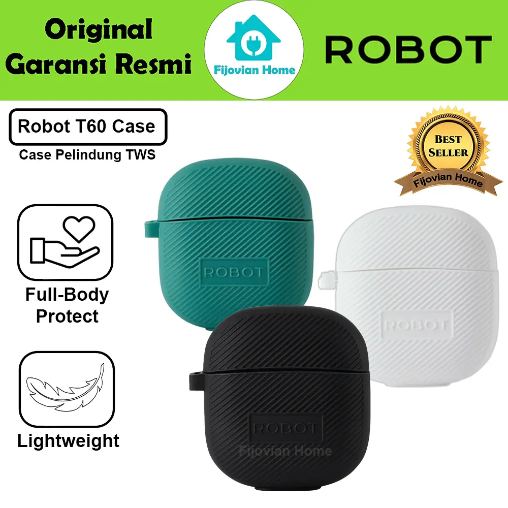 Case Robot T60 Casing Softcase Karet Jelly Liquid Silicone TWS AirBuds T60 Original Garansi