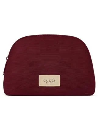 Gucci Beauty GWP Burgundy clam shell pouch
