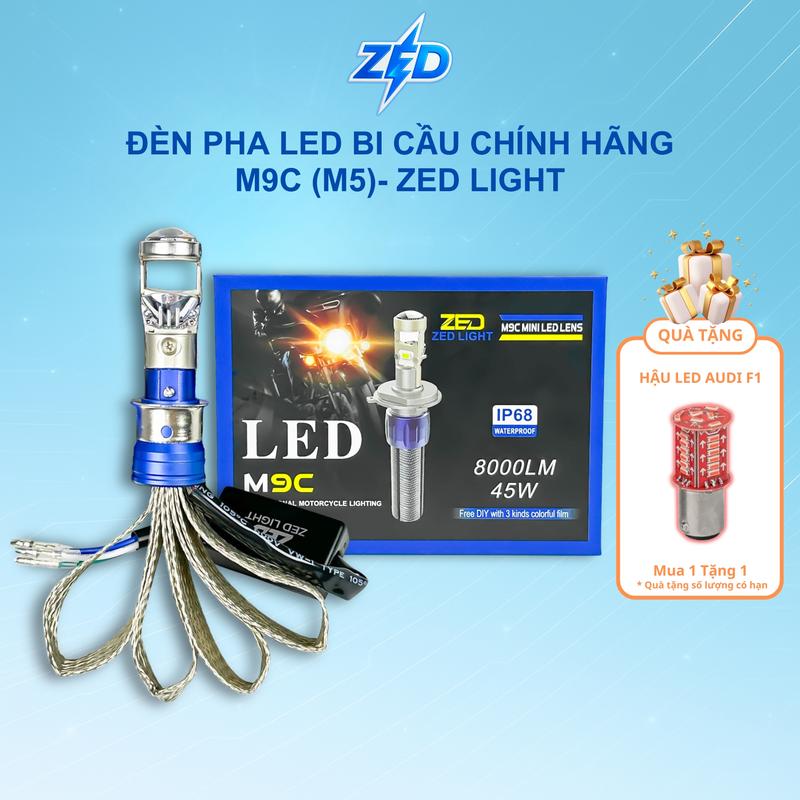 Đèn Pha LED Bi Cầu M9C ZED LIGHT - 45W Siêu Sáng Cắt Sáng Chống Chói Chân Đèn M5 H4 Lắp Mọi Dòng Xe Máy Oto - Bảo Hành 24 Tháng
