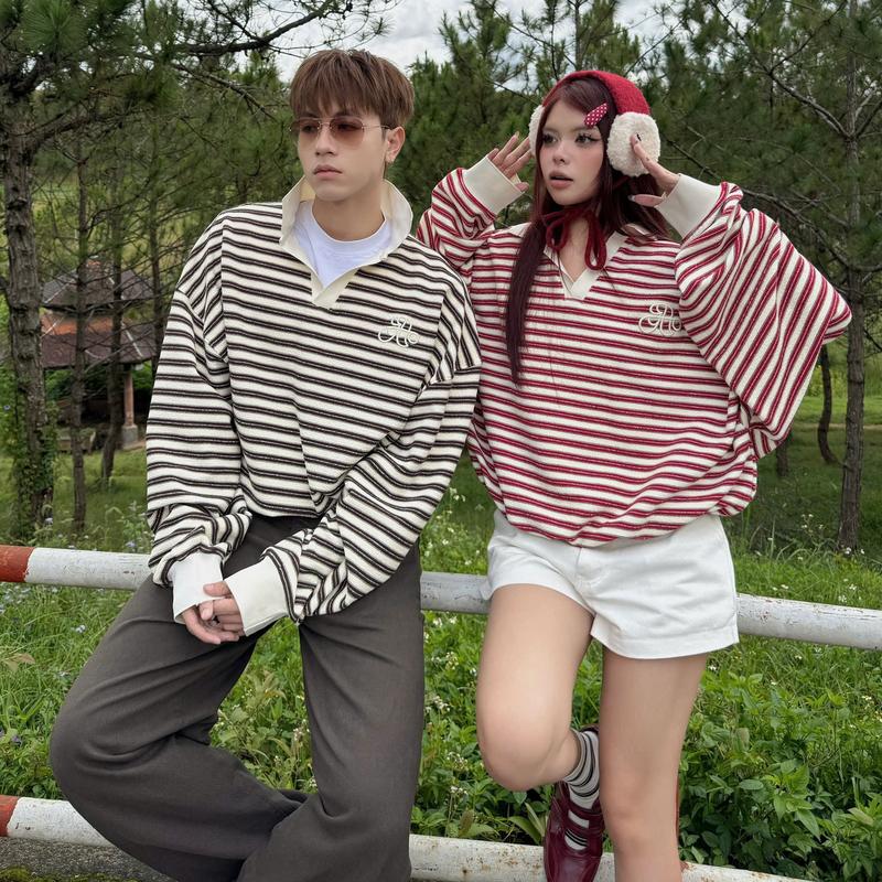  AB HOUSE - Áo Sweater LIAM dệt kim sọc cotton thời trang nam nữ 