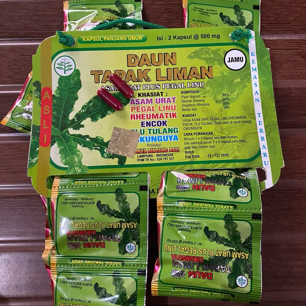 tapak liman asli isi 20 bungkus berhologram