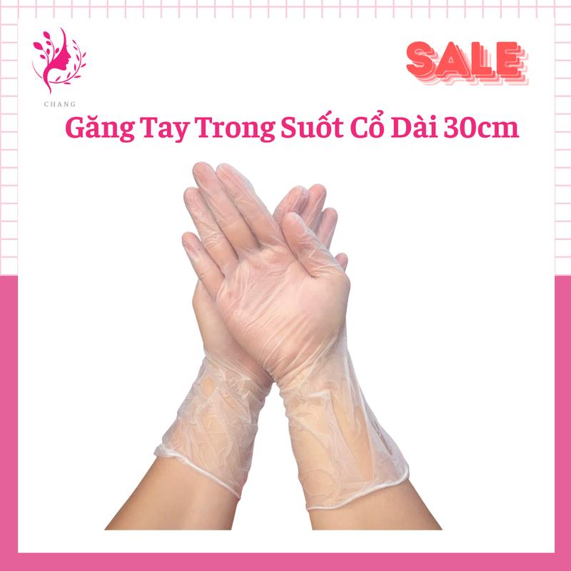 Hộp 100 Chiếc Găng Tay Trong Suốt Vinyl Cổ Dài 30cm - Găng Tay Massage Gội Đầu Nấu Ăn Siêu Dai An Toàn Tiện Dụng Chống Nước Đa Năng desk chống mài mòn