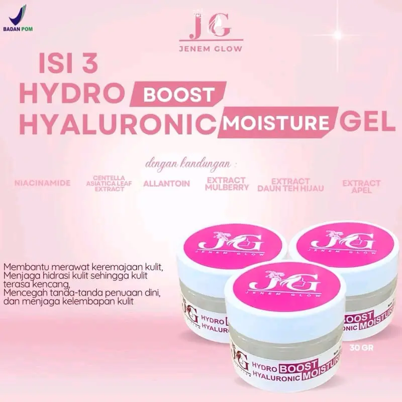 [KEMASAN TERBARU] Moisturizer Pelembab Muka BPOM Gel Hydro Boost By Inem Daster 30 Gram Paket Usaha Moist Original BPOM Wajah Perawatan