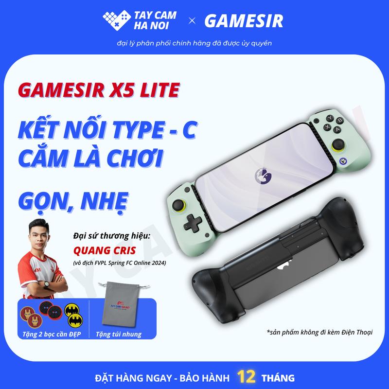 Gamesir X5 LITE, tay cầm chơi game gắn điện thoại Type - C, nhỏ gọn, độ giãn max 213mm