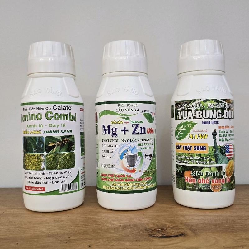Combo phân bón hữu cơ vua bung đọt + Magie kẽm + Amino combi chai 500ml