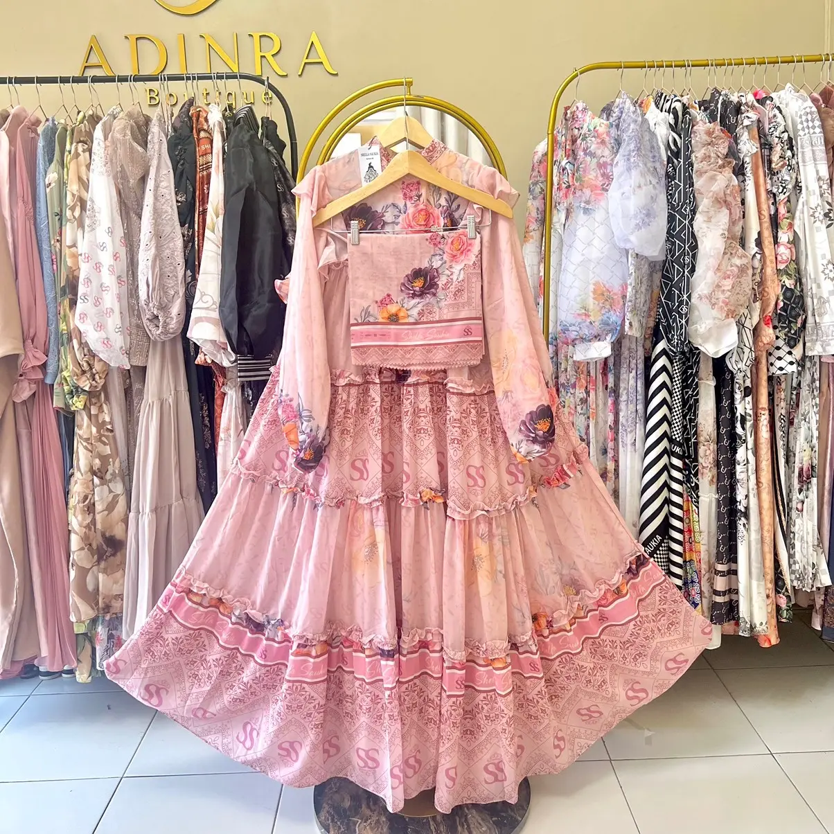 Dress flower monogram shellasaukia