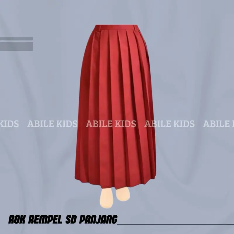Rok Panjang SD/MI Model Rempel Merah Putih Hijau Cokelat Hitam 2