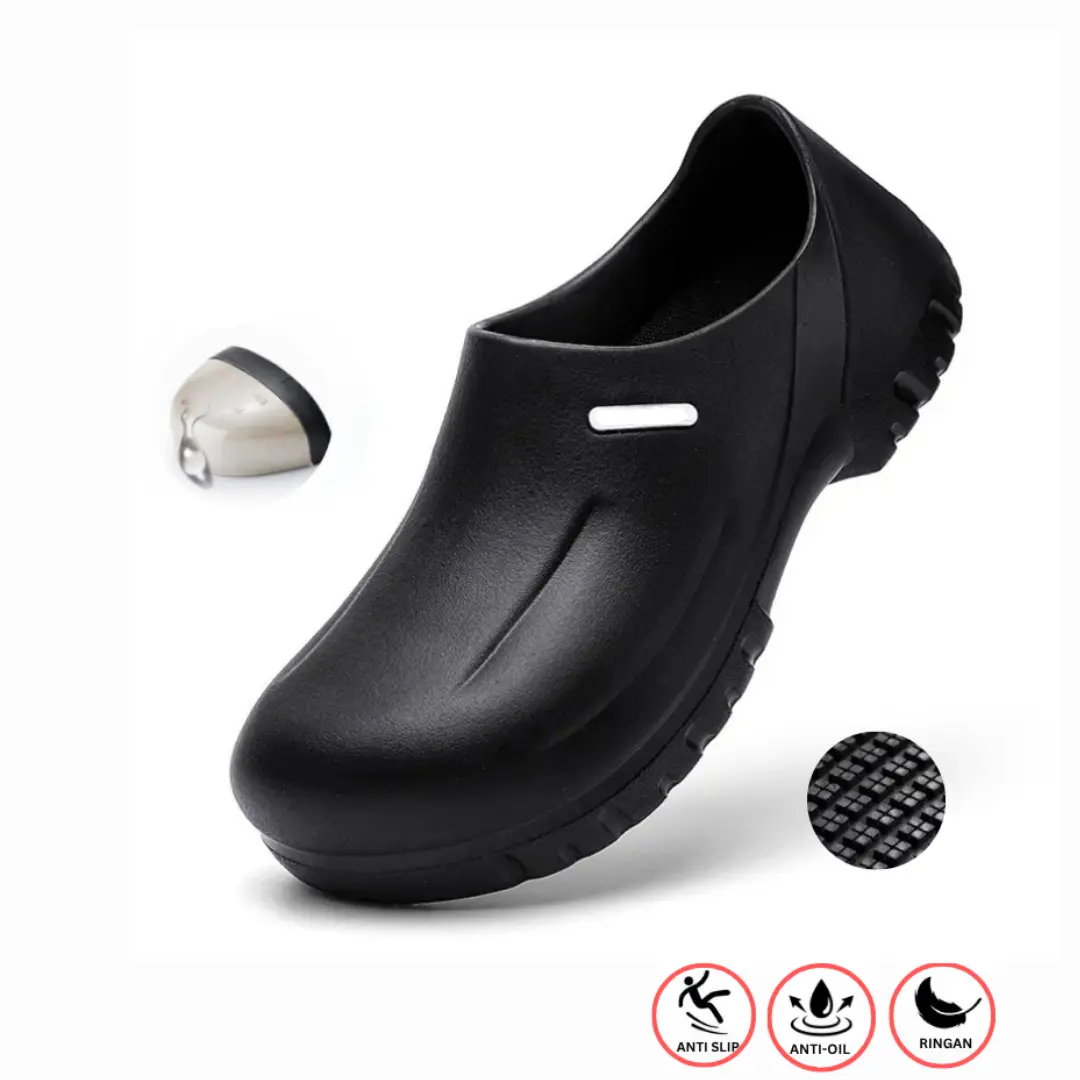 CHU KE KITCHEN SHOES UJUNG BESI ANTI SLIP BERKUALITAS TAHAN MINYAK #M888