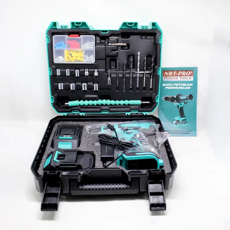 NRT PRO DC-340 Set Mesin Bor Baterai Cordless Drill Bor Tangan Impact Nrt Pro DC 340 Set 2