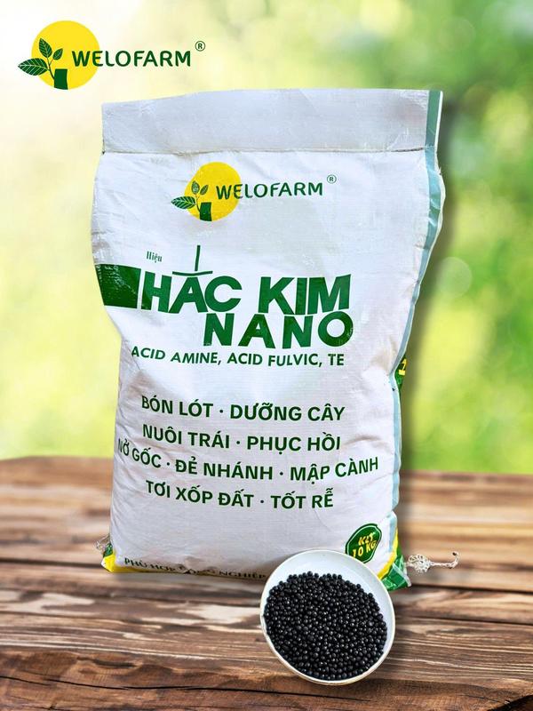  WELOFARM Hắc Kim Nano BAO 10KG Phân Bón Hữu Cơ Cho Đất Trồng Nuôi Cây Dưỡng Trái Hạn Chế Xì Mủ Tăng Năng Suất 