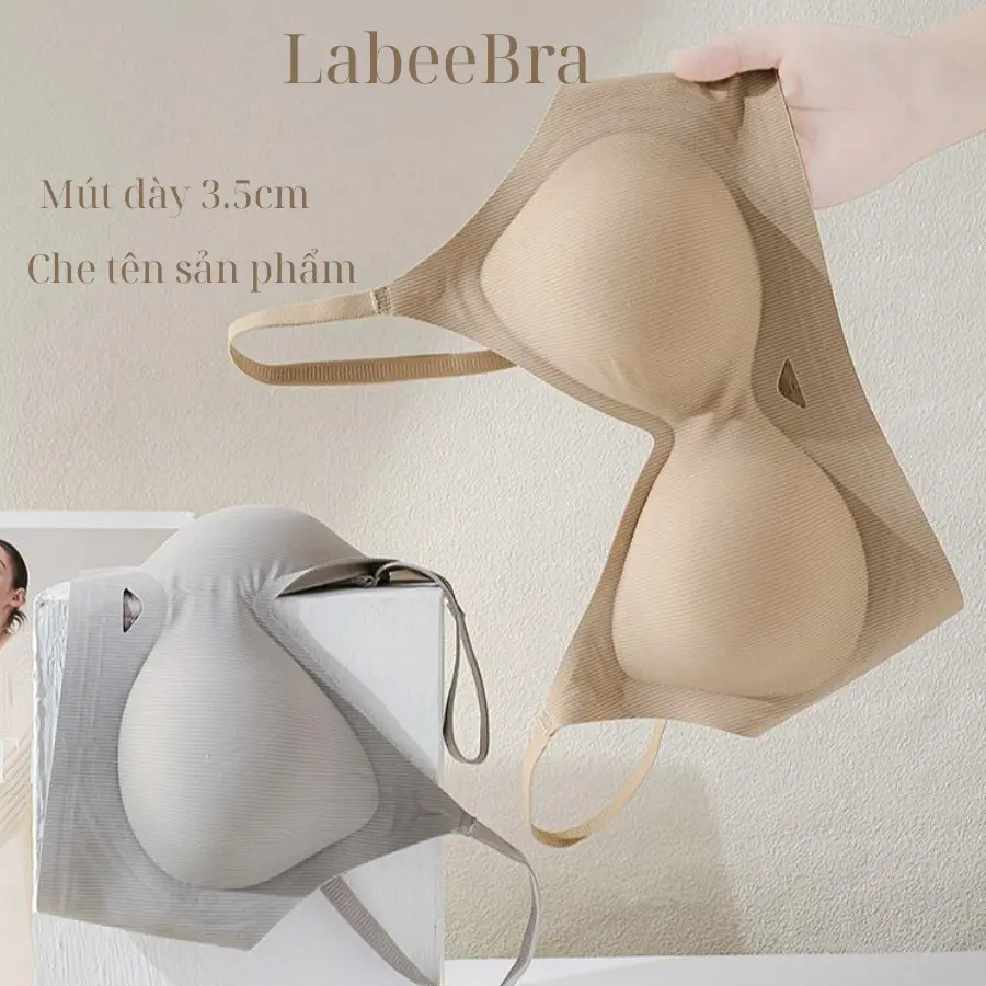 Áo Nâng Ngực Labee Bra Chất Su Mềm Mỏng Nhẹ Không Gọng Có Mút Đệm Tròn Gom Quả Chống Chảy Xệ Hạn Chế Ngấn Lưng LB015A
