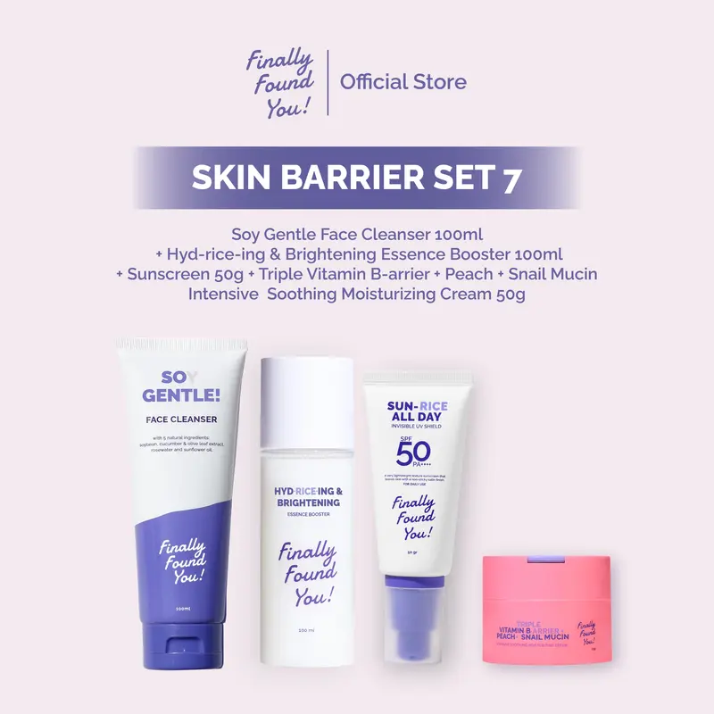 Finally Found You! BUNDLE SKIN BARRIER SET: Face Cleanser + Toner + Skin Barrier Serum + Moisturizer + Sunscreen 3