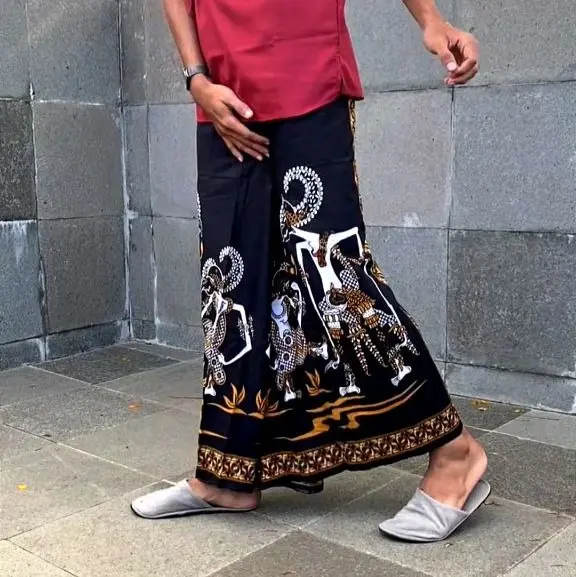 Sarung Batik Aldafa Pekalongan Katun Premium Warna Hitam Navy Dewasa Motif Wayang Rok Lilit Dress Formal Resmi 3pcs - Muslim Pria Wanita Tenun sarung  semar sarung pria dewasa sarung  tarung  bugis sarung  wayang