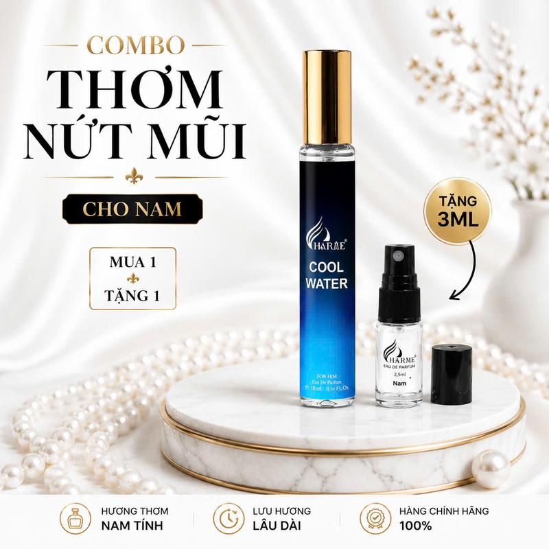Nước hoa nam Charme King 10ml chính hãng lưu hương dai nam tính mạnh mẽ