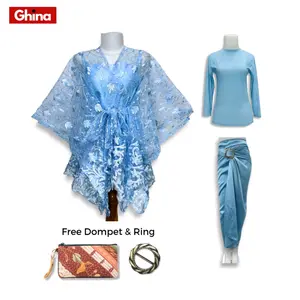 Paket 5in1 oneset kondangan/wisuda Kebaya Ghina tali Rok Polos