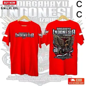 KAOS INDONESIA Kemerdekaan Vol.7 Dirgahayu 80  - Baju Agustusan 2025 Dewasa Tshirt 17 Agustus Merdeka Merah Garuda 80