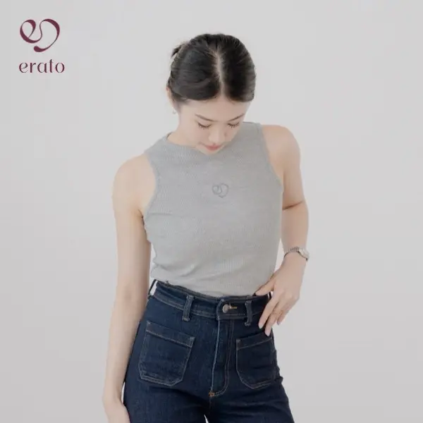 ERATO TIMELESSLY YOURS - Claire Tank Top / Tank Top Wanita / Slim-fitting / Casual Atasan Basic Simple Nyaman Kamisol Soft Panjang Rompi Korean Dalaman Dewasa Tebal Melar Stretch