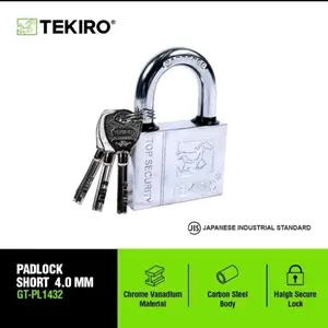 TEKIRO gembok leher PENDEK 40 MM padlock SHORT type 40MM anti karat gembok rumah pagar pintu lemari