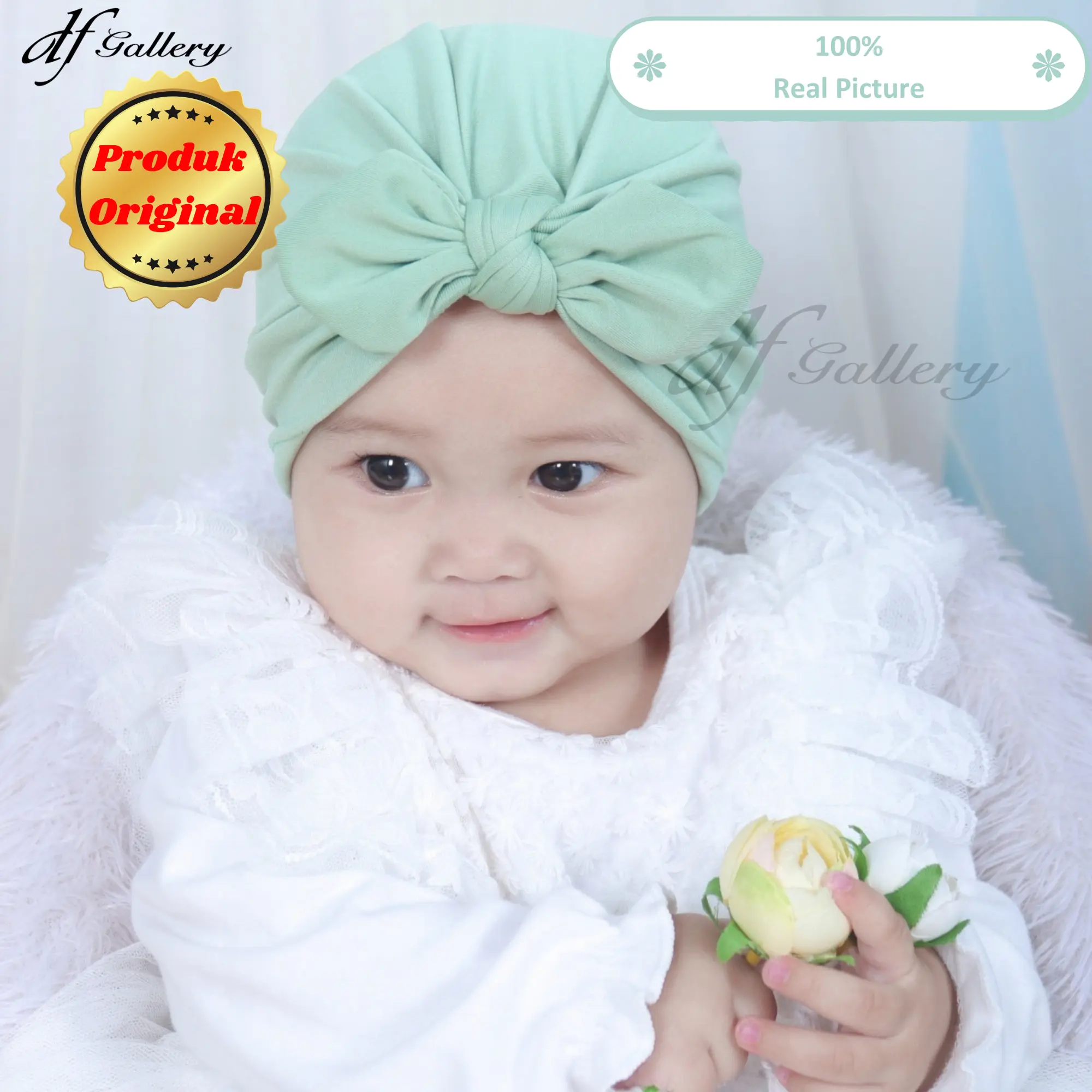 Set Turban Bayi Perempuan 0 6 Bulan - 3 tahun | Premium Cantik & Menggemaskan | SHINTA by dfgallery