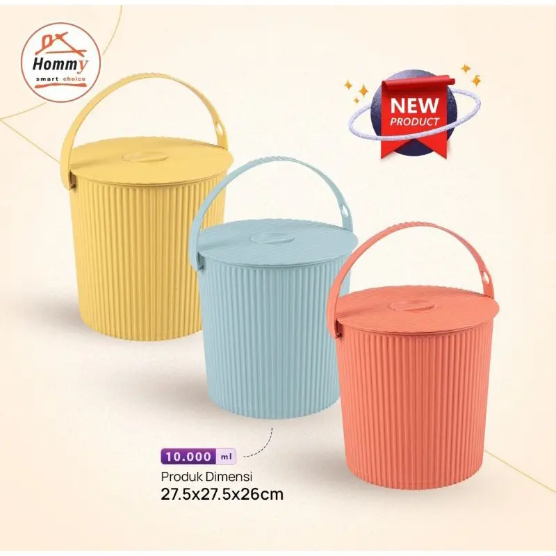 Ember plastik 10 liter gagang Hommy + tutup/ Ember kecil Fino 10 L