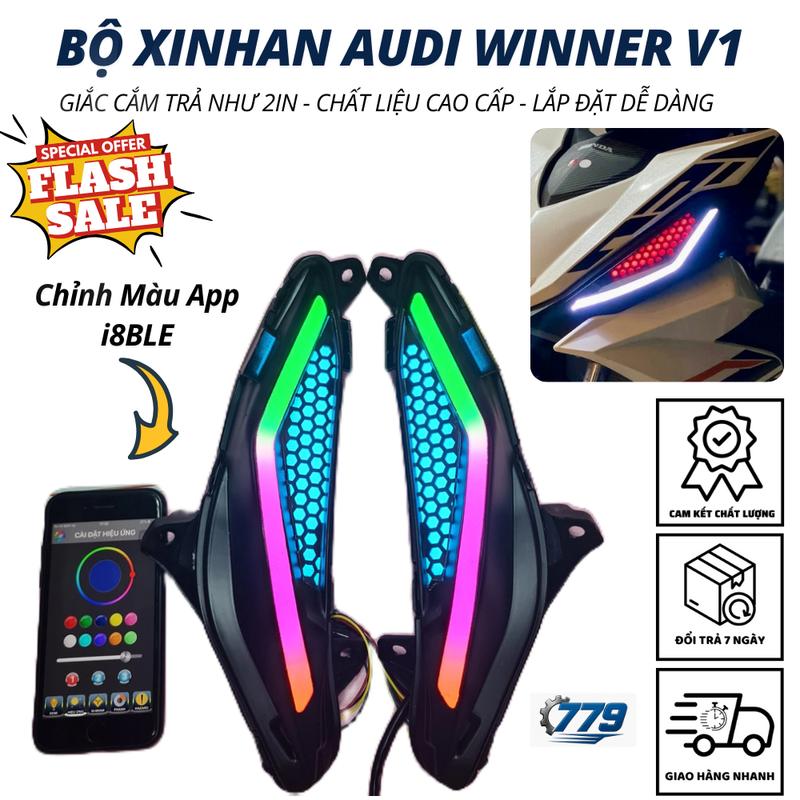 BỘ ĐÈN DEMI XINHAN AUDI I8BLE GẮN CHO XE WINNER V1 GTR150 CHỈNH MÀU BẰNG APP BLUETOOTH
