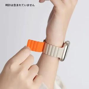 Apple Watchシリーズ用のシリコン製スポーツウォッチバンド、女性用と男性用のスマートウォッチアクセサリー、ウェアラブル用のマグネットウォッチバンド（バンドのみ）