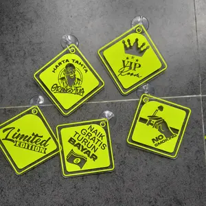 Gantungan Kaca Akrilik Mobil GANTUNGAN KACA AKRILIK MOBIL Car dengan Cutting Stiker Premium