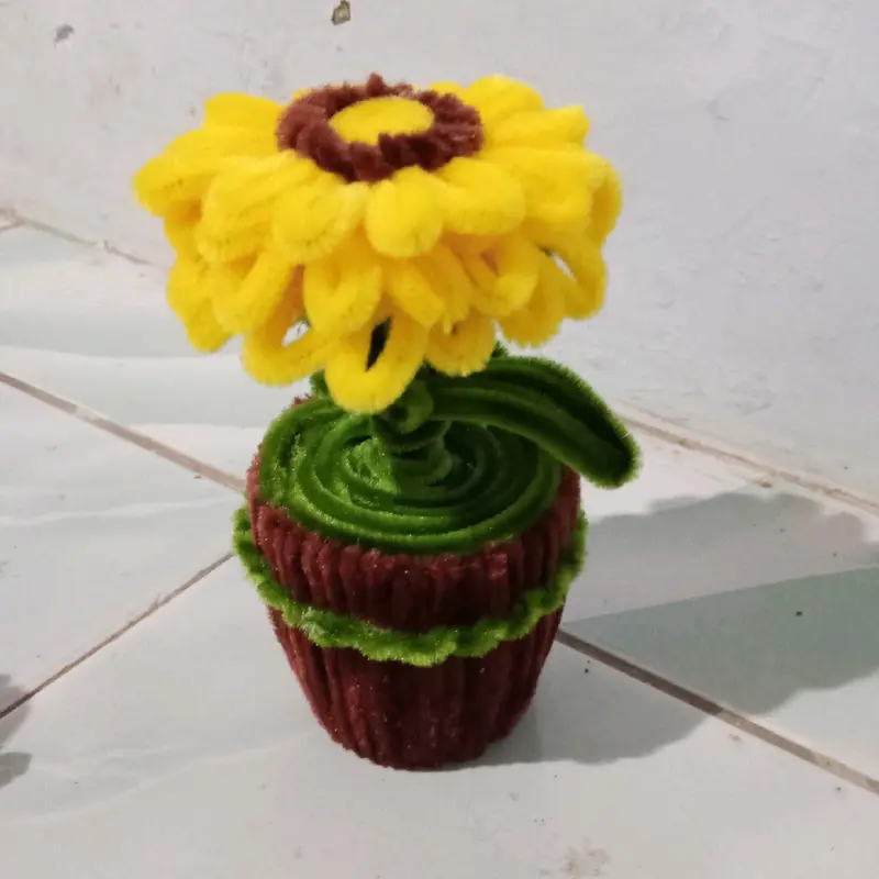 Bunga Pot Kawat Bulu untuk Dekorasi Meja dan Dinding - Hadiah 5