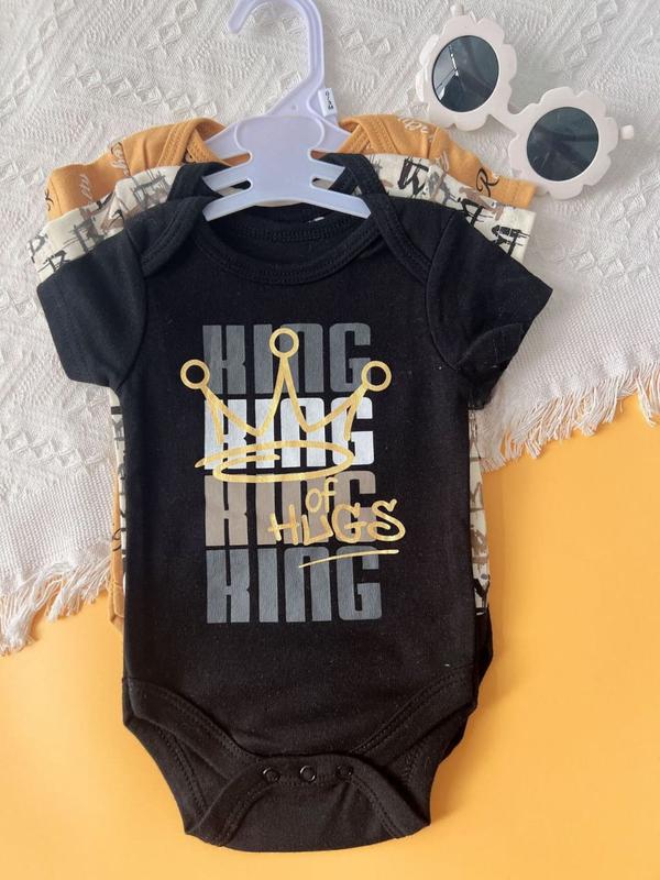 Bodysuit Lengan Pendek Isi 3 Baby Boy dan Girl Bahan Katun Untuk Anak Laki Laki dan Perempuan Usia Newborn Sampai 9 Bulan 3