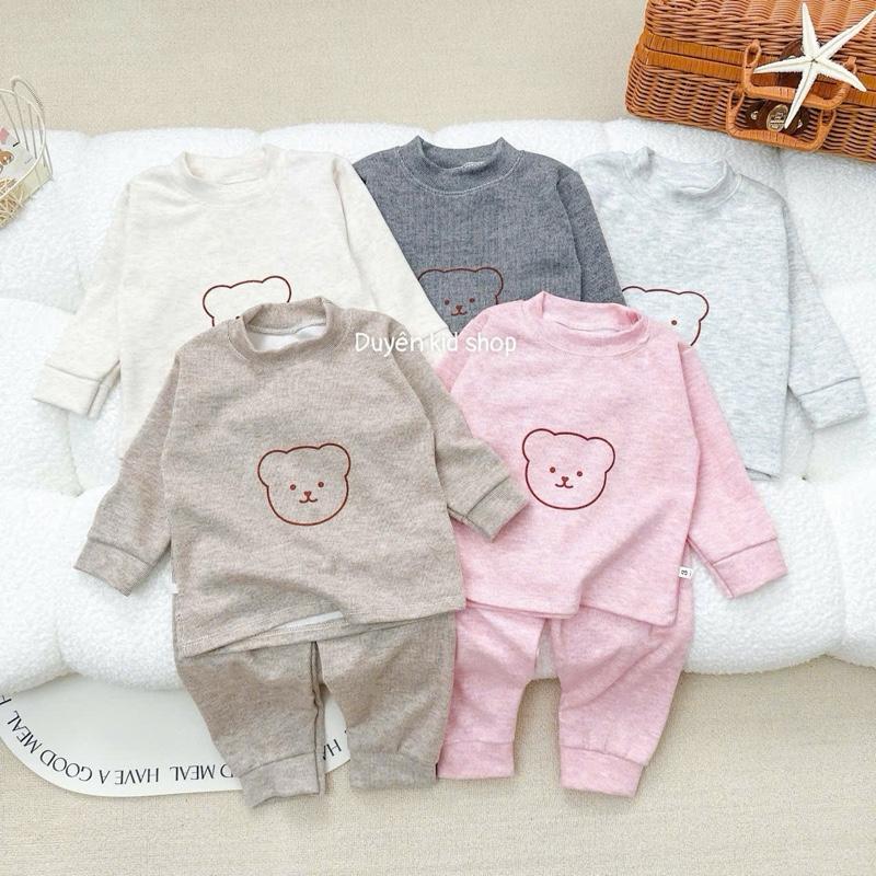  Bộ Dài Tay Chất Len Lông Thỏ Dày Dặn Giữ Ấm Thoải Mái Mặc Se Lạnh Thu Đông cho Bé Yêu - Dành cho bé cao dưới 1mét  bé dưới 4 tuổi 