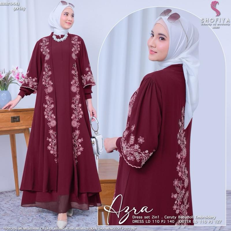 Azra dress set 2 in 1 original by Shofiya LD 110 bahan premium best seller 4