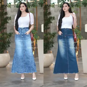 Rok Jeans Span Mermaid Streech Premiume duyung korean style Panjang Wanita Formal