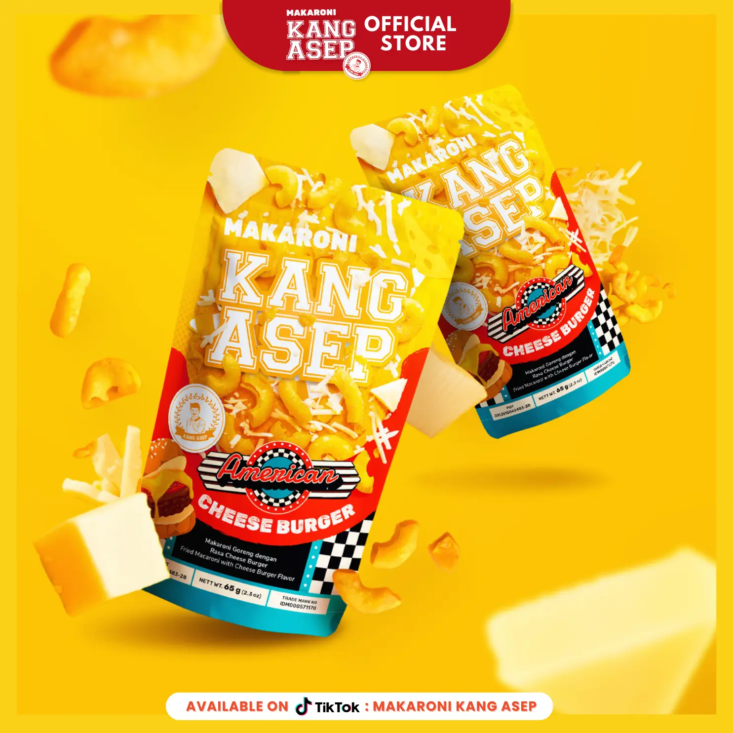 Makaroni Kang Asep American Cheese Burger Pouch 65gr
