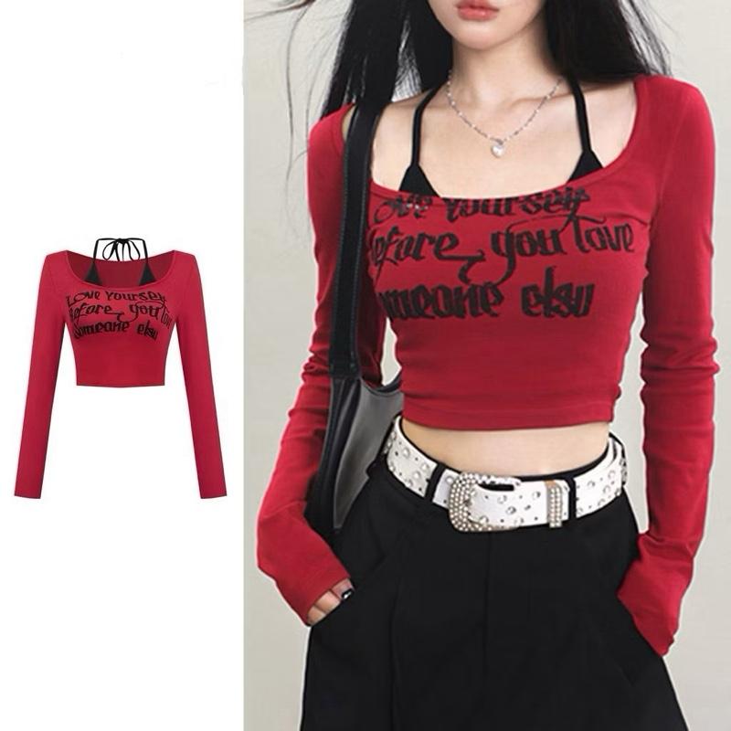 Size S-Xl, Áo tay dài cổ rộng phối giả yếm