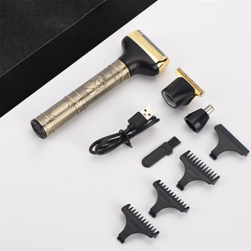 LARGNER bronze color multifunctional three in one fast charging ultra long standby shaver, razor, hair clipper, nose hair clipper, USB car charging, portable travel, full body washing, giving boyfriend a Father's Day gift 3