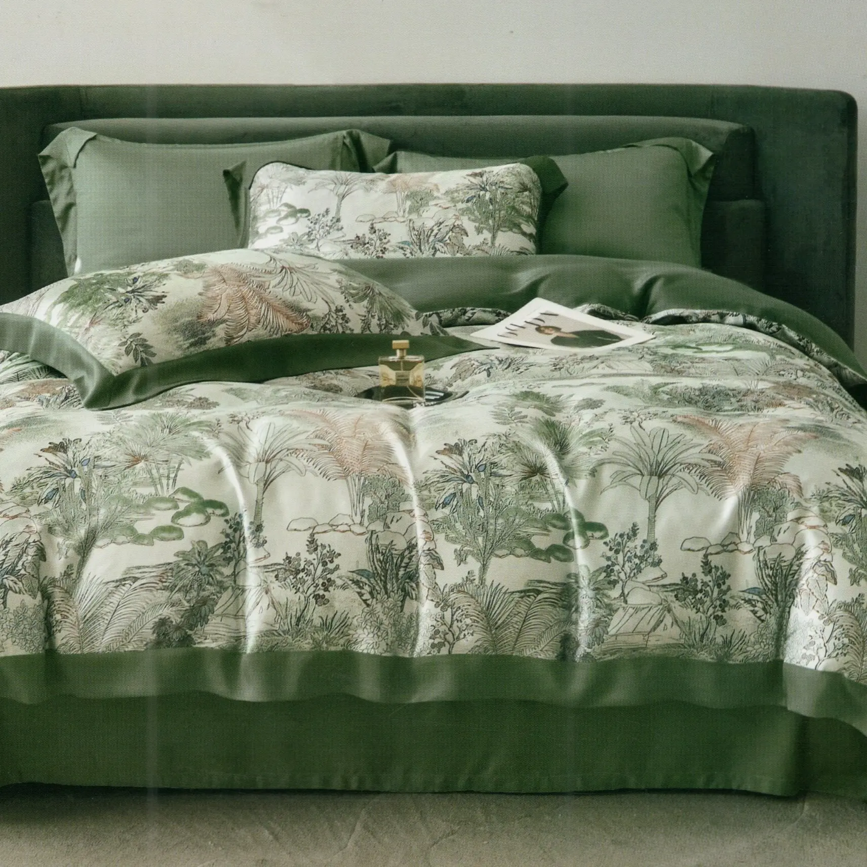 T8 1800TC Tencel RICH FLORAL PAINTING on White (Fēngfù de huāhuì huà) Bedsheet