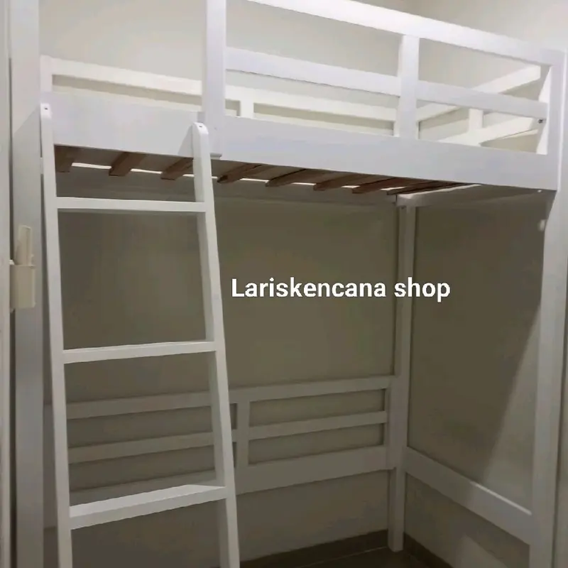 ranjang tingkat jati tempat tidurtingkatjatikolongUK200x90 free ongkir 2