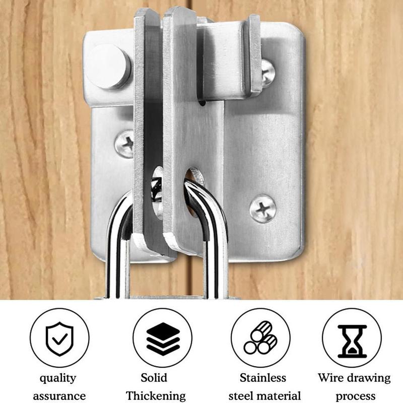 Ổ khóa cửa bằng thép không gỉ, chốt cài cửa dày, khóa an toàn, có thể trượt, với bảo mật, S4X6