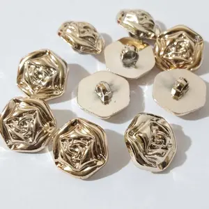 ISI 12PCS Kancing MAWAR HIAS silver dan gold 18mm(28L) ,  21mm(34L) , 25mm(40L)