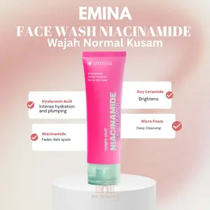 EMINA Bright Stuff Face Wash 100ml - Facial Wash Kulit Normal Kusam - Sabun Wajah Cuci Muka UNTUK mencerahkan Niacinamide  Membersihkan Cleanser Kotoran
