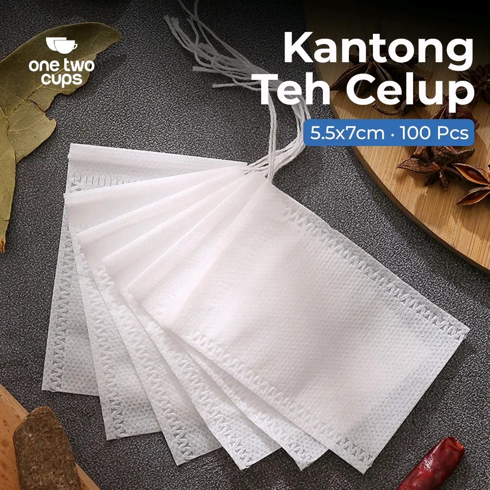 One Two Cups Kantong Teh Celup Kosong Teabag Non Woven 5.5x7cm 100 PCS Mug Air